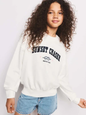 Bawełniana bluza ze wzorem złamana biel - Dzieci - lata - MANGO KIDS