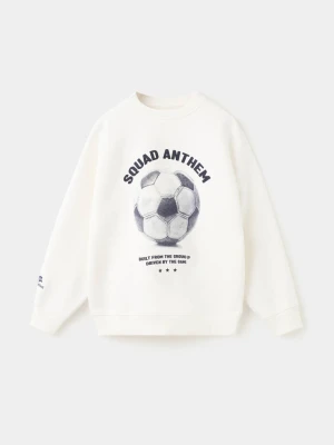 Zdjęcie produktu Bawełniana bluza ze wzorem złamana biel - Dzieci - lata - MANGO KIDS
