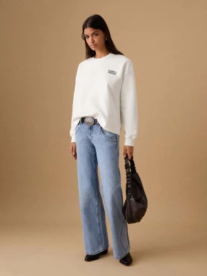 Bawełniana bluza ze wzorem złamana biel - Teen - - MANGO TEEN
