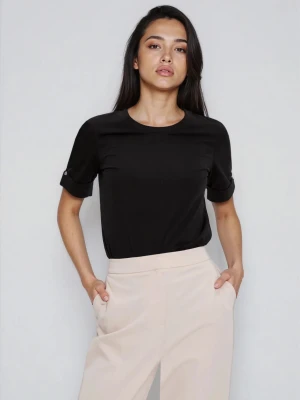 Bawełniana bluzka czarna Moodo