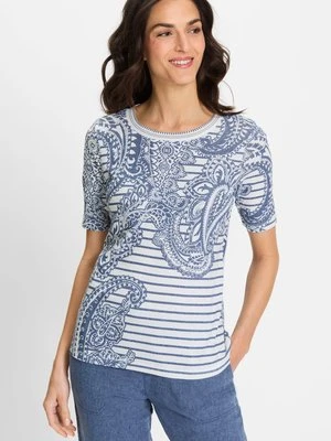 Bawełniana bluzka damska Hannah w paski i wzorem paisley – Boho Beauty Olsen