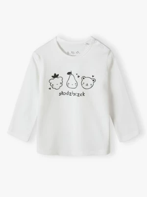 Bawełniana bluzka niemowlęca dziewczęca - biała 5.10.15.