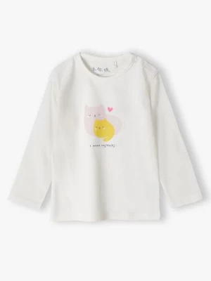 Bawełniana bluzka niemowlęca z długim rękawem z napisem - Z Mamą najlepiej 5.10.15.