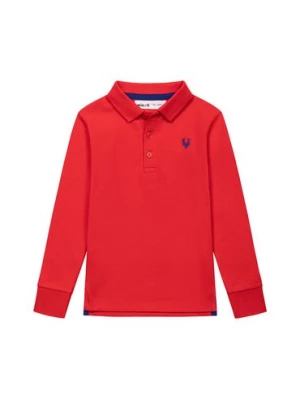 Bawełniana bluzka polo dla chłopca czerwona Minoti