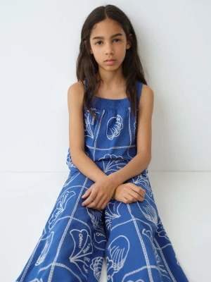 Zdjęcie produktu Bawełniana bluzka z haftem electric blue - Dzieci - - MANGO KIDS