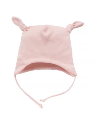 Bawełniana czapka niemowlęca wiązana Lovely Day różowa Pinokio