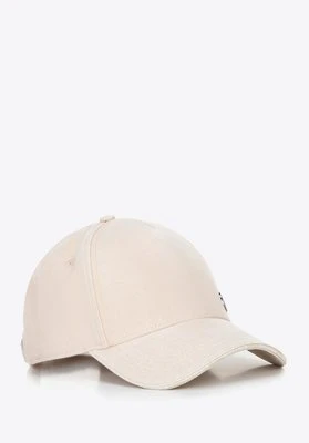 Bawełniana czapka z daszkiem kremowa Wittchen