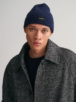 Bawełniana Czapka z Prążkowanej Dzianiny GANT