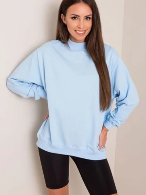 Bawełniana damska bluza dresowa - niebieskia BASIC FEEL GOOD
