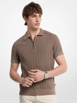 Bawełniana dzianinowa koszulka polo z zamkiem Michael Kors Mens