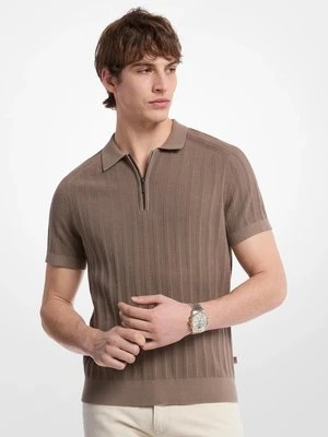 Zdjęcie produktu Bawełniana dzianinowa koszulka polo z zamkiem Michael Kors