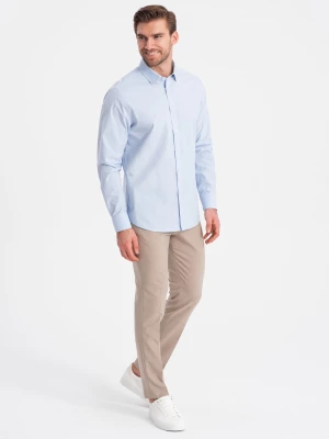 Bawełniana klasyczna koszula REGULAR - błękitna V1 OM-SHOS-0154
 -                                    L