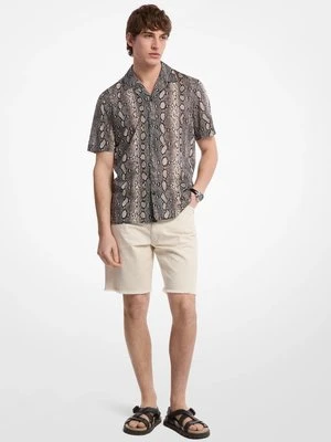Bawełniana koszula hawajska z nadrukiem w łuski węża Michael Kors Mens