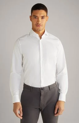Bawełniana koszula Mika o subtelnej fakturze w kolorze białym Joop