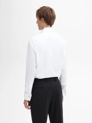 Bawełniana Koszula O Kroju Slim Ze Wzmacnianym Mankietem - Biały - - Massimo Dutti - Mężczyzna