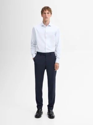 Bawełniana Koszula O Kroju Slim Ze Wzmacnianym Mankietem - Błękitny - - Massimo Dutti - Male