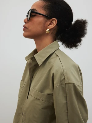 Bawełniana koszula o prostym kroju w kolorze KHAKI - RESONATE-M/L Marsala