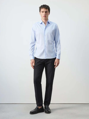 Zdjęcie produktu Bawełniana koszula slim fit w paski błękitny - Mężczyzna - - MANGO MAN