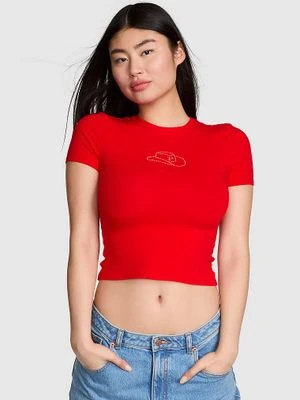 Bawełniana koszulka Baby Tee Victoria's Secret