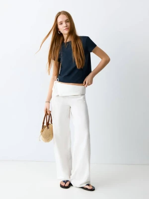 Zdjęcie produktu Bawełniana koszulka basic granatowy - Teen - - MANGO TEEN