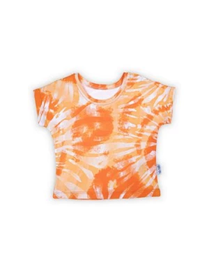 Bawełniana koszulka chłopięca we wzory pomarańczowa Nicol