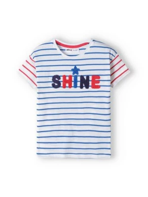 Bawełniana koszulka dziewczęca w paski- Shine Minoti