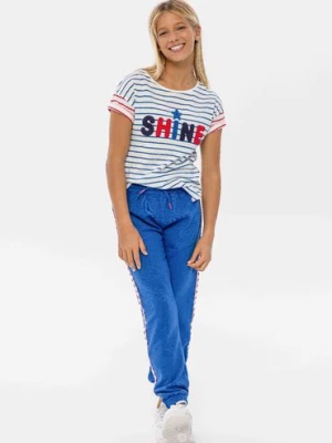 Bawełniana koszulka dziewczęca w paski- Shine Minoti