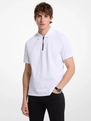 Bawełniana koszulka polo na zamek Michael Kors BIAŁY (Biały)
