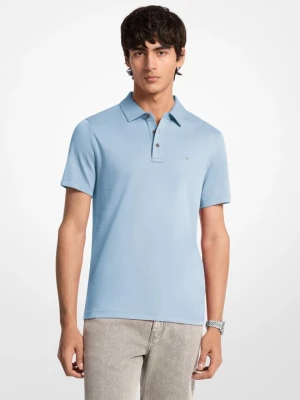 Bawełniana koszulka polo z haftowanym logo Michael Kors CHAMBRAY (Niebieski)