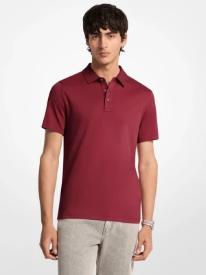 Bawełniana koszulka polo z haftowanym logo Michael Kors CIEMNOCZERWONY (Czerwony)