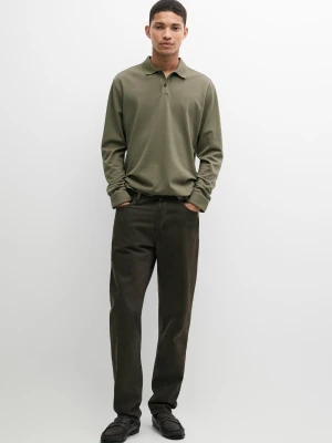 Bawełniana Koszulka Polo Z Mikrostrukturą - Zielony - Massimo Dutti - Male