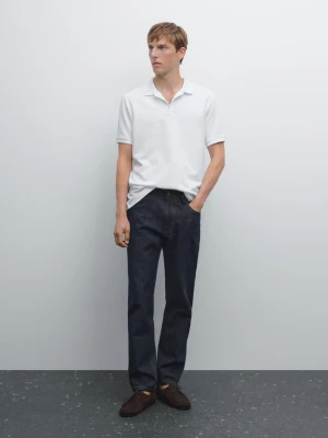 Bawełniana Koszulka Polo Z Piki O Drobnej Fakturze - Biały - - Massimo Dutti - Mężczyzna