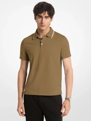 Bawełniana koszulka polo z wykończeniem z logo Michael Kors ZIELONY DUFFLE (Zielony)