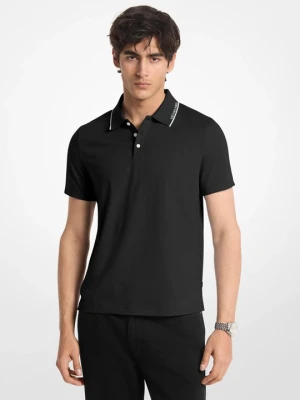 Bawełniana koszulka polo z wykończeniem z logo Michael Kors CZARNY (Czarny)