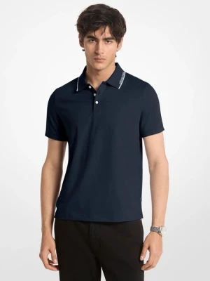 Bawełniana koszulka polo z wykończeniem z logo Michael Kors PÓŁNOC (Niebieski)