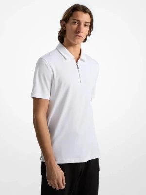 Bawełniana koszulka polo z zamkiem 1 / 2 Michael Kors BIAŁY (Biały)