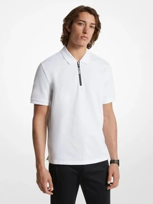 Zdjęcie produktu Bawełniana koszulka polo z zamkiem 1/2 Michael Kors BIAŁY (Biały)