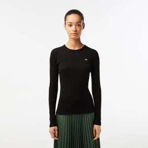 Zdjęcie produktu Bawełniana koszulka z długim rękawem w prążki Lacoste