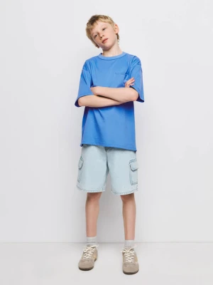 Zdjęcie produktu Bawełniana koszulka z kieszonką niebieski - Dzieci - lata - MANGO KIDS