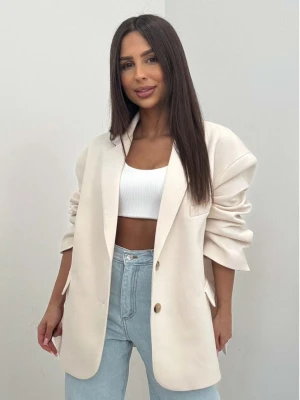 Bawełniana marynarka oversize ESMERELLE - śmietankowa  magmac 