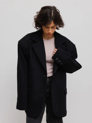 Bawełniana marynarka typu oversize w kolorze BLACK - EPERNAY-UNI Marsala