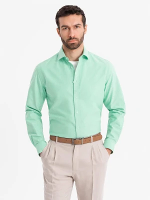 Bawełniana pastelowa koszula męska typu oxford – miętowa V4 OM-SHOS-0183
 -                                    S Ombre