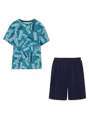 Bawełniana piżama chłopięca z krótkimi spodniami (2 cz.) bonprix