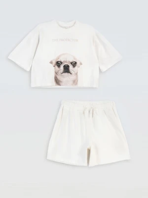 Bawełniana piżama z autorską grafiką Reporter