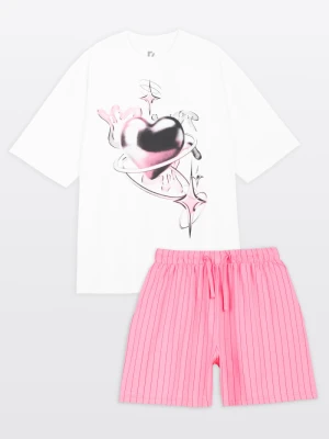 Bawełniana piżama z autorską grafiką Reporter