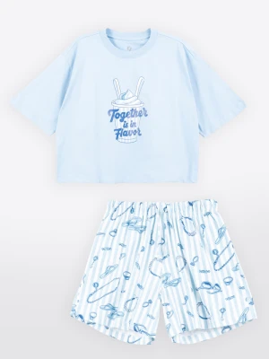 Bawełniana piżama z autorską grafiką Reporter