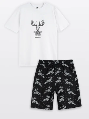 Bawełniana piżama z autorską świąteczną grafiką Reporter