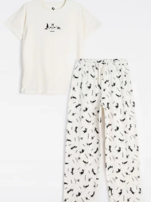 Bawełniana piżama z grafiką w pieski Reporter