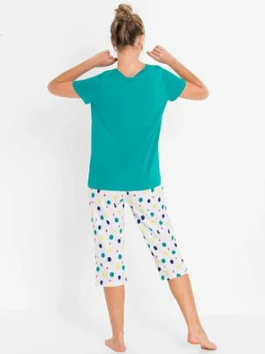 Bawełniana piżama ze spodniami 3/4 bonprix