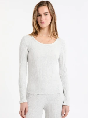 Bawełniana prążkowana koszulka Etam